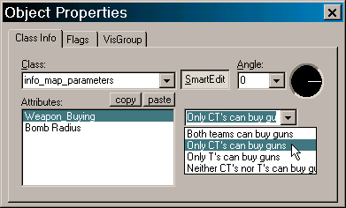 Выбор какая из команд может покупать оружие